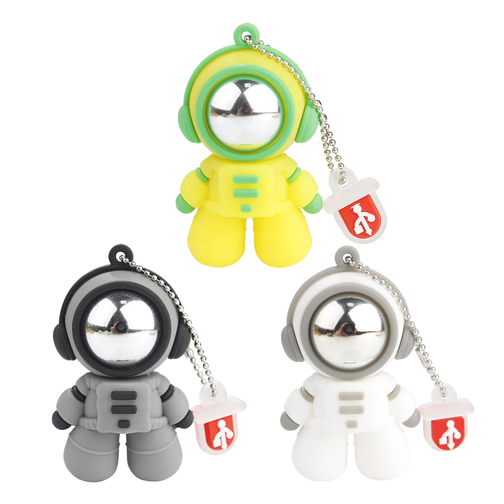 Cute Cartoon USB 2.0 128GB Flash Drive Creative Gift for Kids Memory Stick U Disk Free Key Chain Astronaut Pen Drive 32GB 64GB