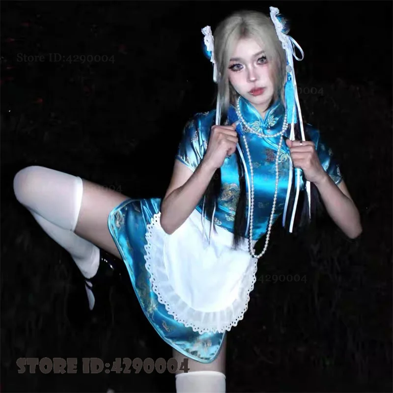 Plus Size Chinese Dress Sexy Slim Split Y2K Girl Qipao Lolita Dress Cosplay Party Costume Traditional Chinese Cheongsam Vestidos
