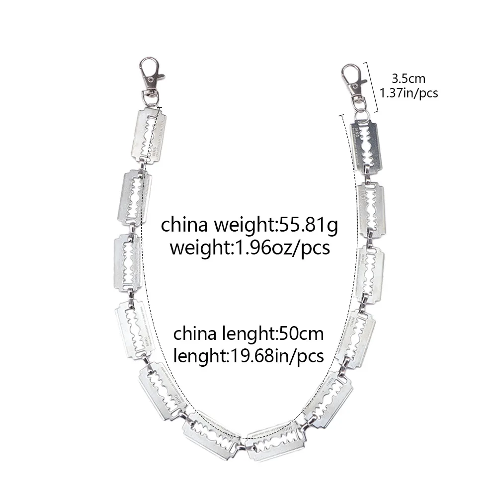 European and American Trend Unique Minimalist and Edgy Metal Pant Chain Fashionable Punk Street-Style Waist Chain for Jeans