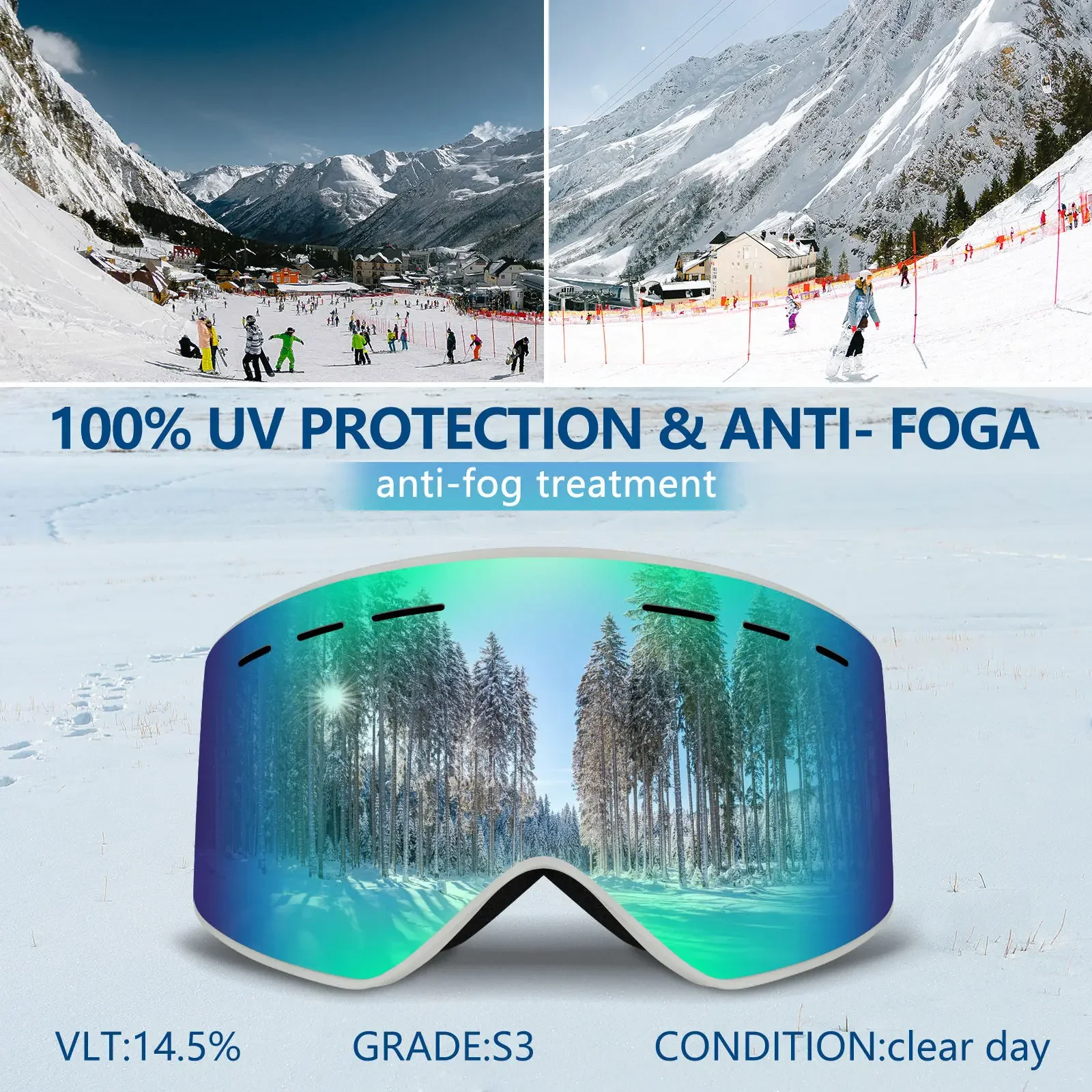 Ski glasses with replaceable lens adjustable snow for sport glasses custom ski goggles magnetic