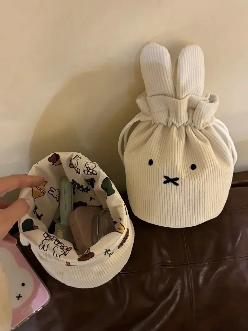 2026 Miffy Kawaii Corduroy Bündeltasche Niedliche Tragbare Große Aufbewahrungstasche Kosmetiktasche Kordelzug-Handtasche Geburtstagsgeschenk – Detail 10