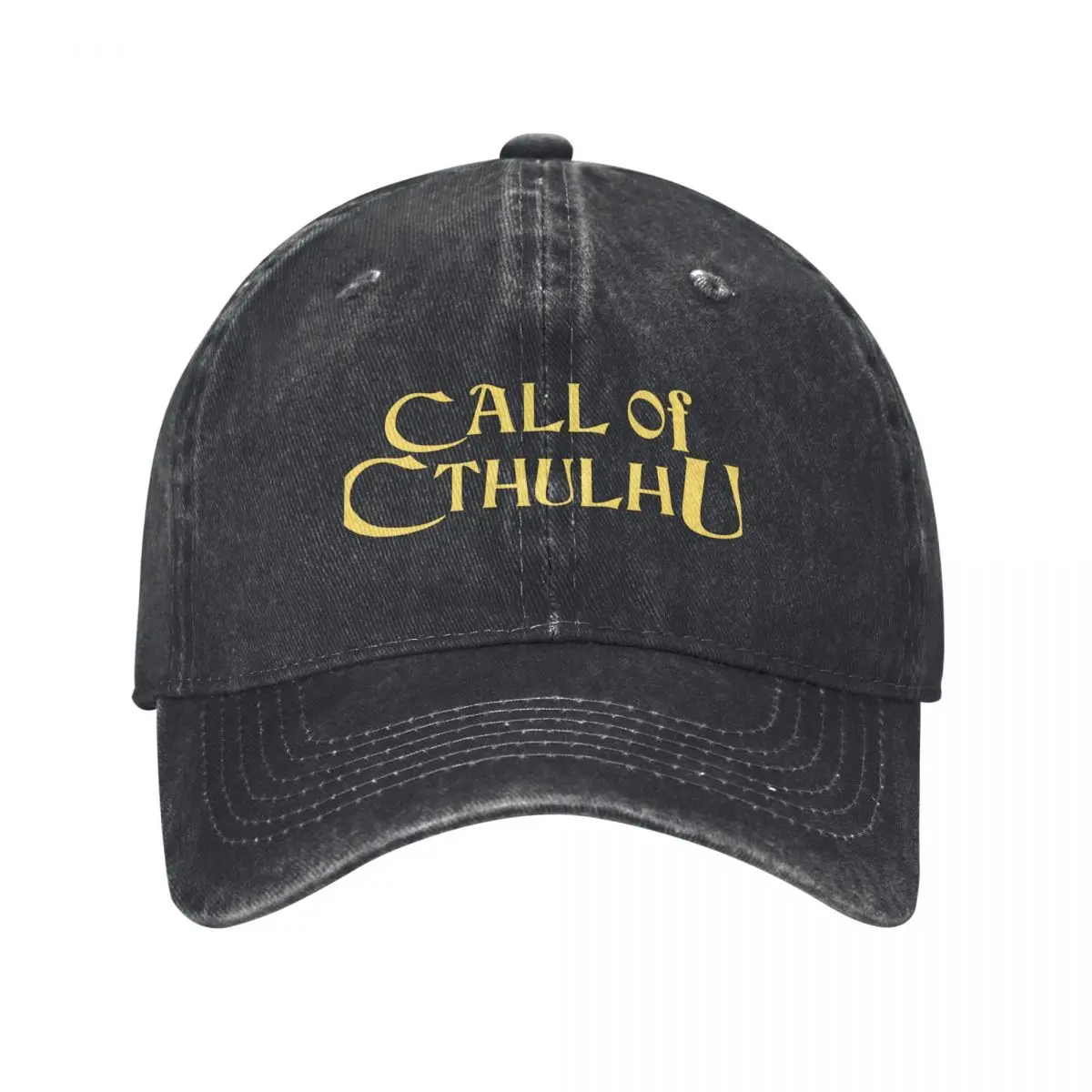 Call of Cthulhu - Logo (gold with Elder Sign & Chaosium Inc. Logo) Baseball Cap Anime Hat beach hat Trucker Hats For Men Women's