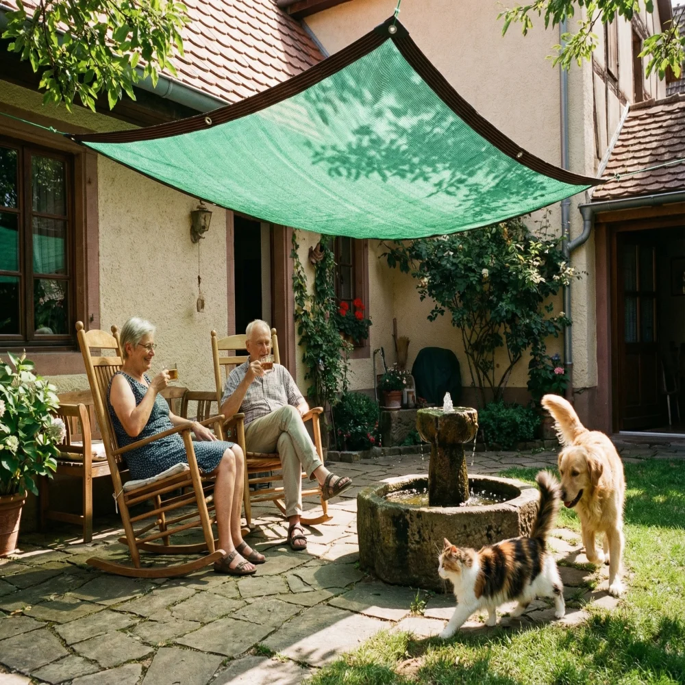Garden Shade Cloth Outdoor Sun Shade Net UV Protection Canopy for Balcony Pergola Sunscreen Mesh Cover Breathable Heat Resistant