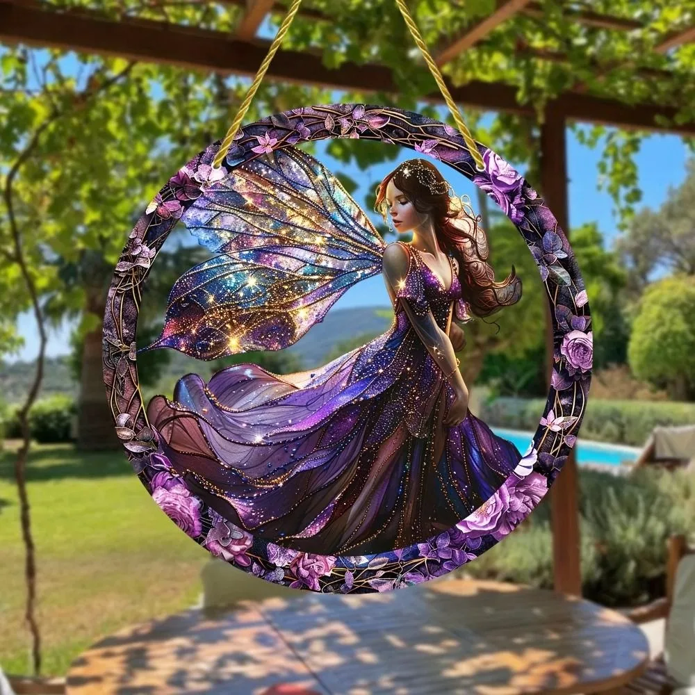 Decorative Wall Hanging Fairy Sun Catcher Bohemian Style Colorful Window Hanging Elf Fairy Window Art Sunshine Catcher Window