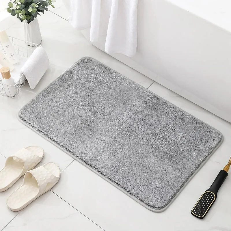 Coral Fleece Bath Mat Non-Slip Shower Bathroom Rug Coral Velvet Carpet Soft Foot Mat Stone Floor Super Absorbent Quick Dry Rug