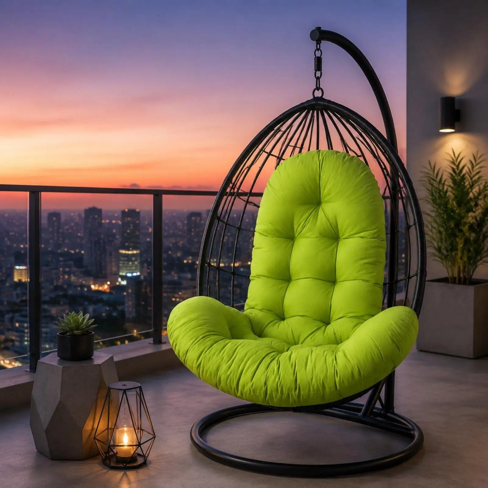 Swing Seat Pad Thick Polyester Cushion Supportive Hanging Chair Pad for Patio Garden Lounger