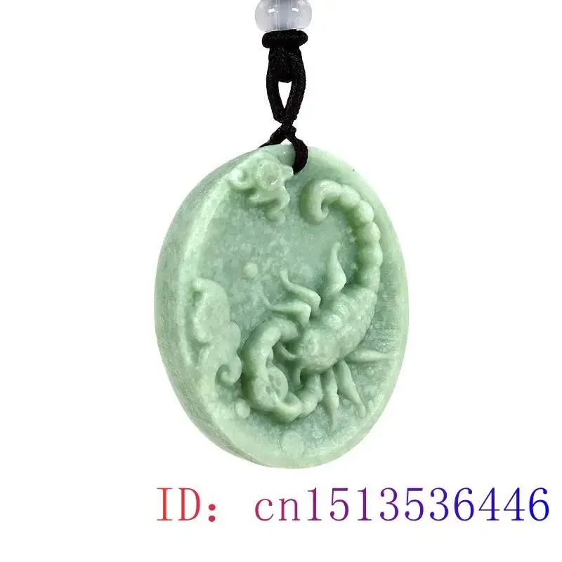 Jadeitowy wisiorek z skorpionem naszyjnik mężczyźni skorpion projektant Amulet naturalny chiński Vintage prawdziwa biżuteria prezent modny kamień — zdjęcie 3