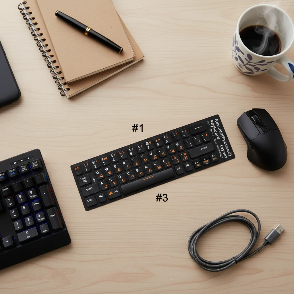 

Standard Laptop PVC Waterproof Russian Letters Notebook Keypad Cover Sticker Keyboard Stickers