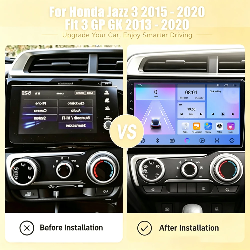 Cortex-A76 Octa-Core Android 16 For Honda Jazz 3 2015 - 2020 Fit 3 GP GK 2013 - 2020 Car GPS Stereo Head Unit Multimedia Player
