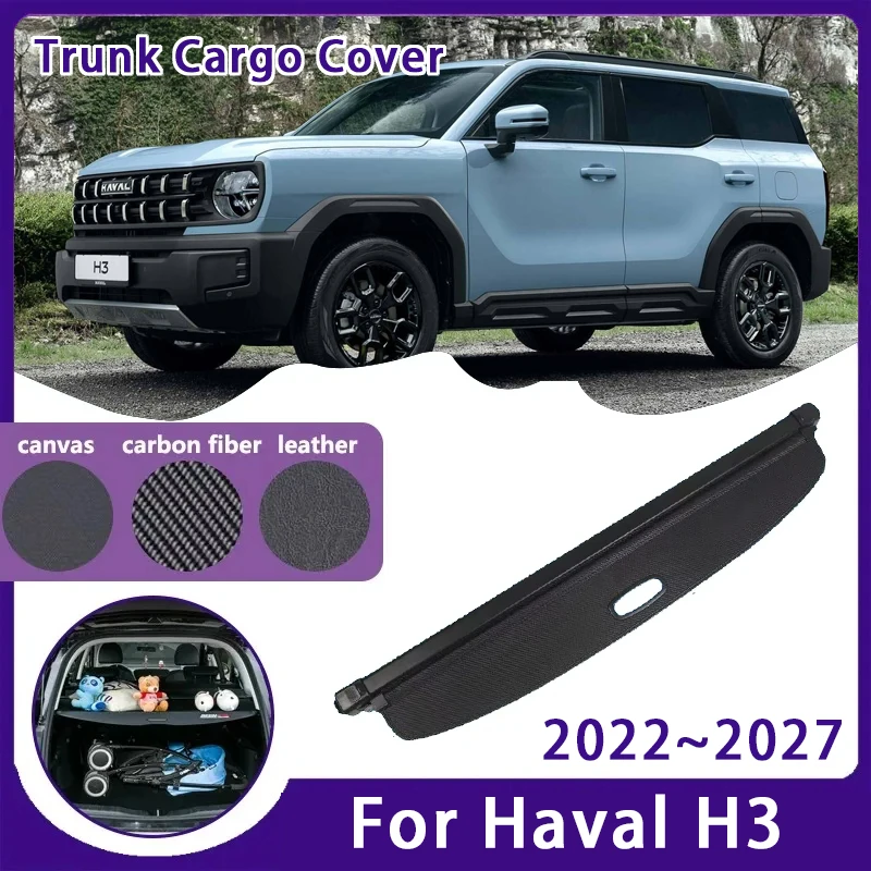 Car Trunk Curtain Covers For Haval H3 Cool Dog 2022~2027 Retractable Luggage Rack Partition Cover Cargo Liner Shades Accessories