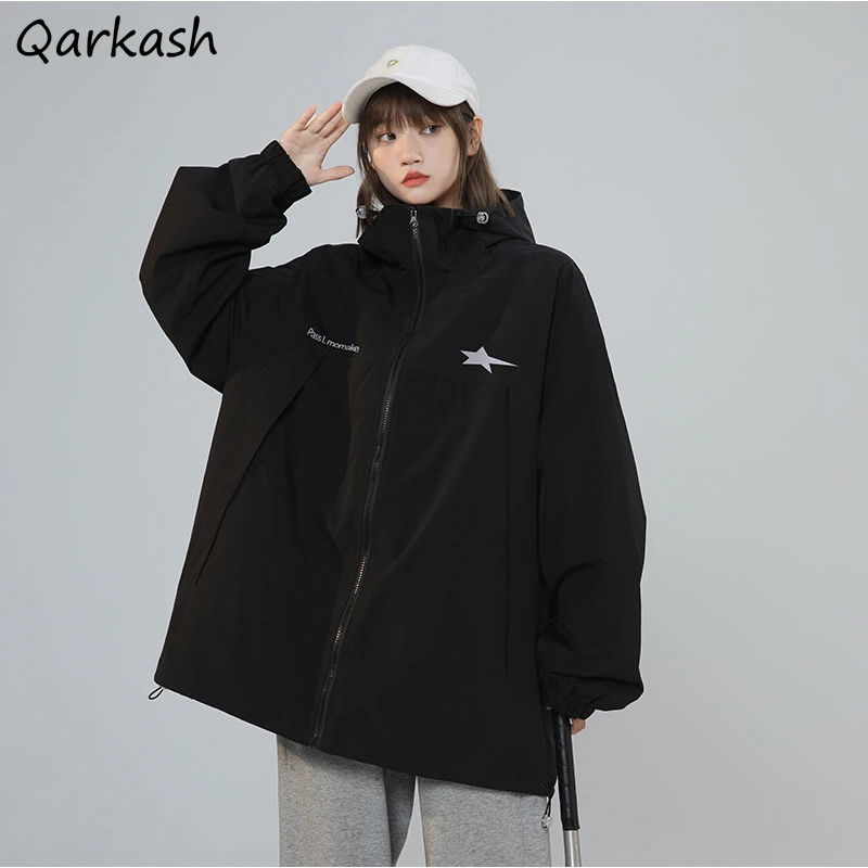 Loose Interchange Jackets for Women Printed Pockets Autumn Winter Plus Velvet Thicker Female Fashion All-match Couple Streetwear