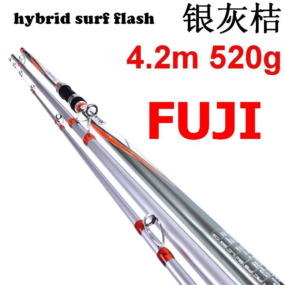 ZZ05 Fuji Top Ring 4.2m 520g Kali Pure Carbonfiber SurfCasting Rod Solid Tip Dia. 1.8mm Butt Dia. 25mm Bait 100-300g