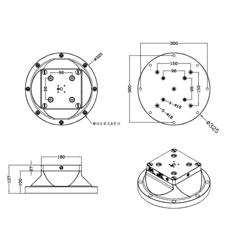 Click To Zoom In Five-axis Machining D325-L100-D96 Zero Point Clamping Base Zero-point Raising Tower