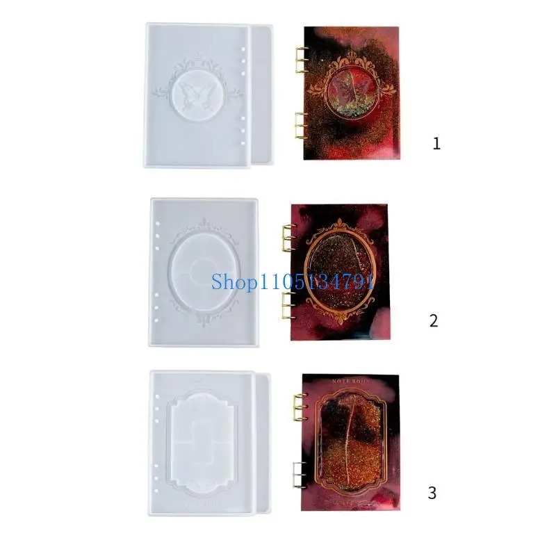 98km Notebook Silicone Mold Butterfly Rectangle Book Cover Epoxy Resin Mold