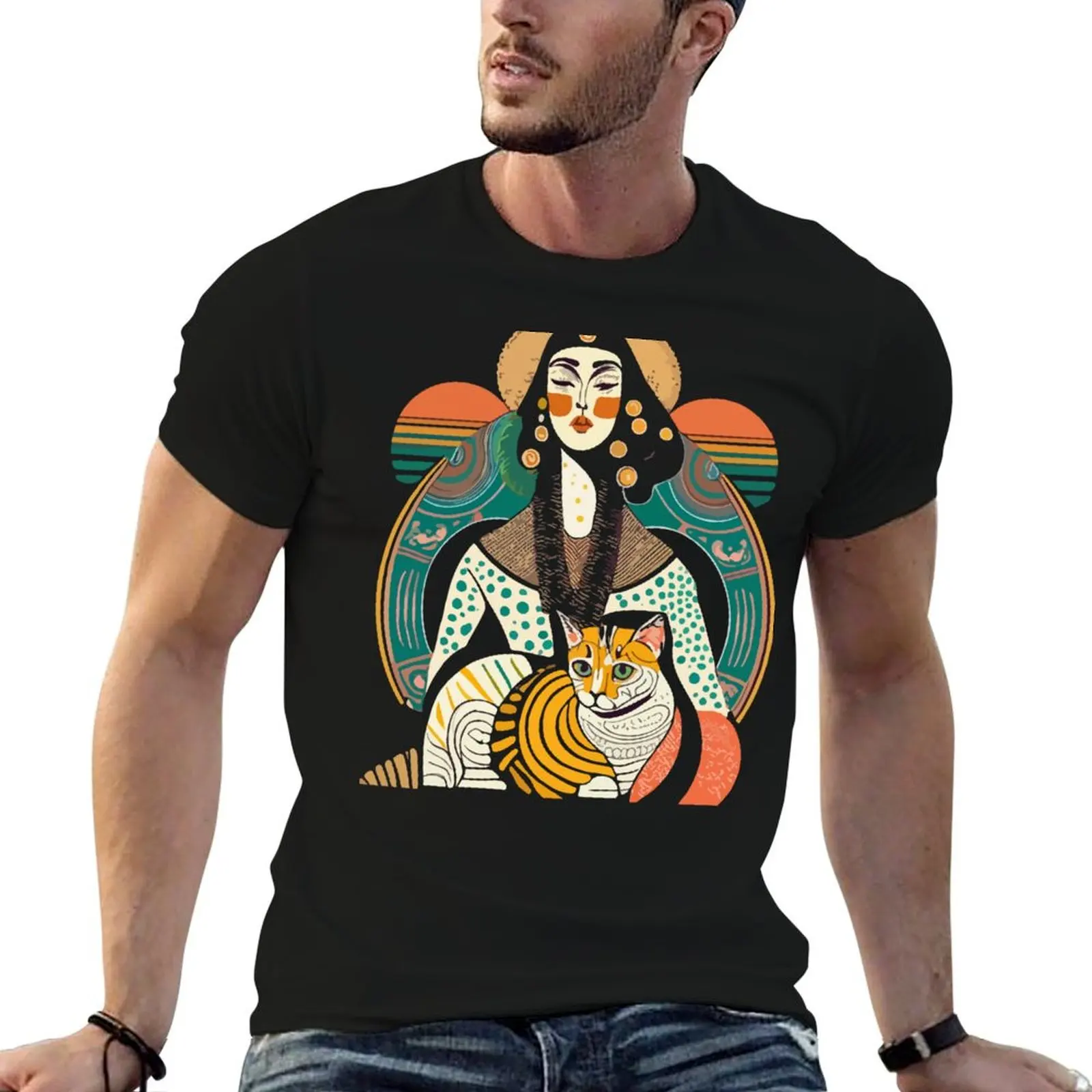 

Woman in the style of Gustav Klimt T-Shirt t shirts for man pack cotton t shirt men 100% cotton luxury brand T-Shirt