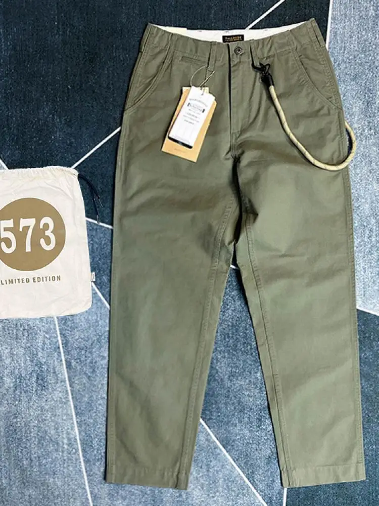 

Мужские повседневные брюки свободного кроя из хлопка, осенние, винтажные, в американском стиле, рабочие, синие, хаки, длинные, модные