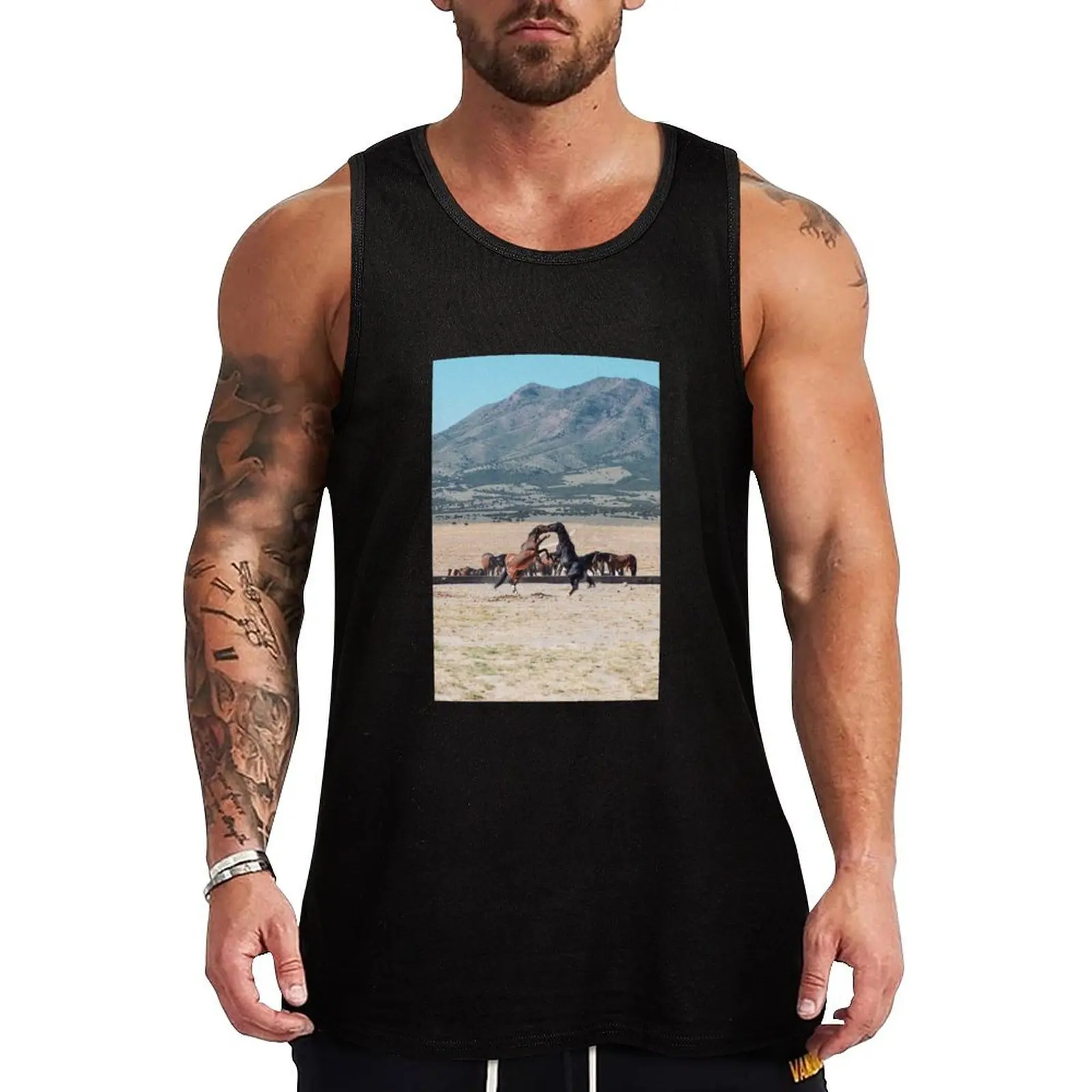 Onaqui Wild Horses Tank Top gym shirt men singlets for men Men's t-shirt t shirt gym