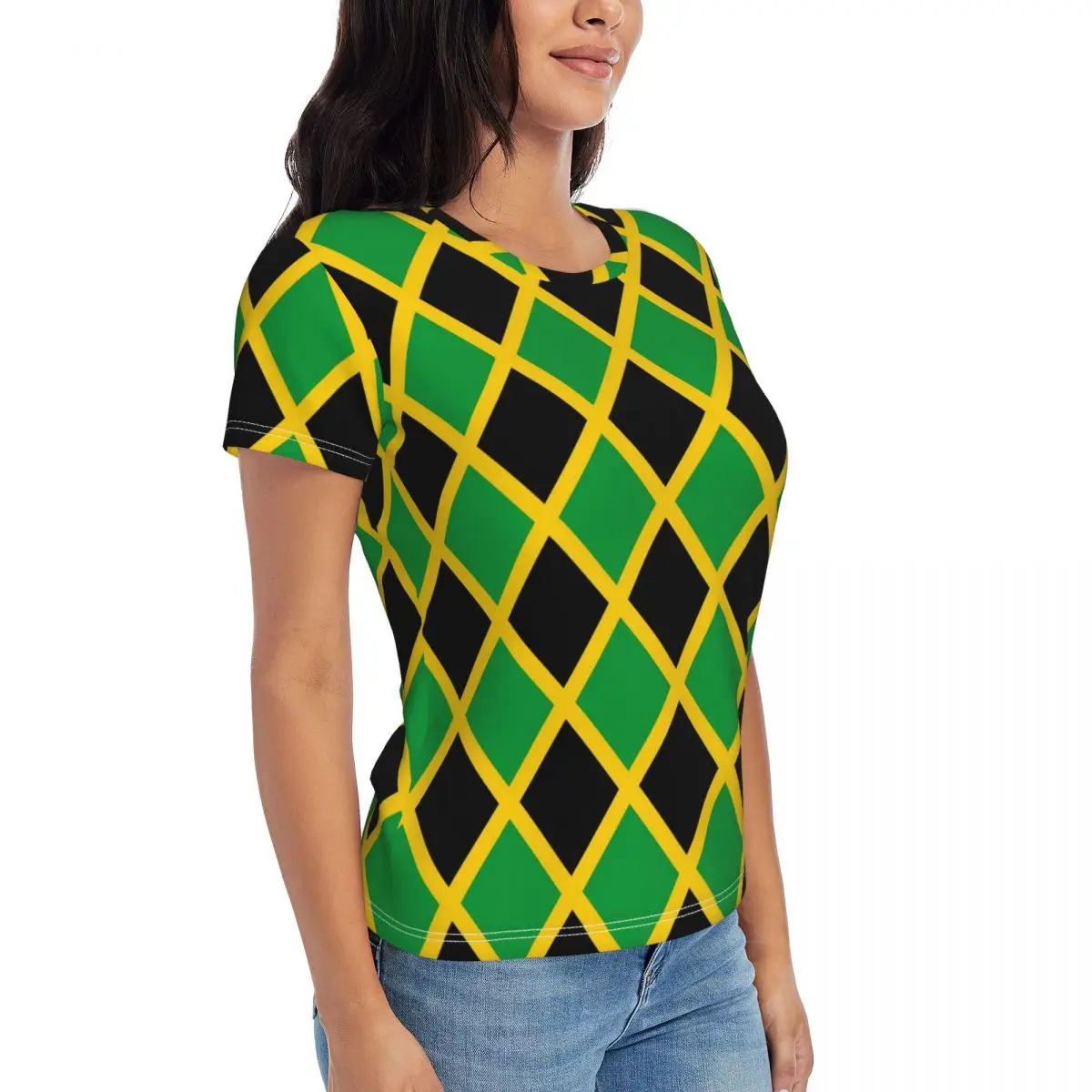 Jamaican Flag T Shirts Love Jamaica Casual O Neck T Shirt Short Sleeve Y2K Retro Oversized Tee Shirt Summer Clothes Streetwear