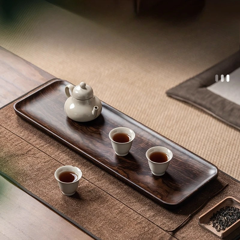 

Сухой поднос из углеродистого дерева, минималистичная подставка для кунг-фу, винтажная доска из цельного дерева, аксессуары для китайской церемонии дзен