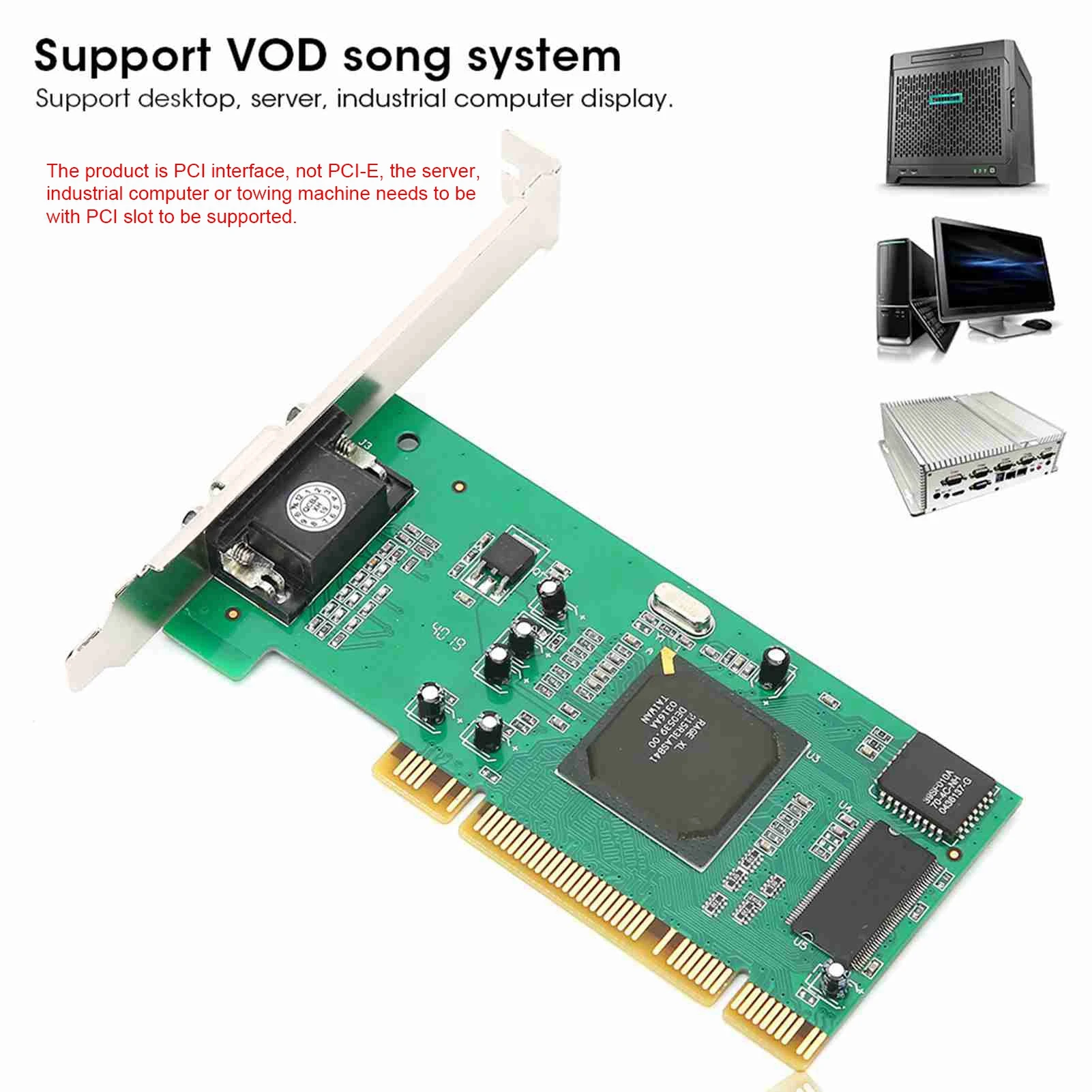 بطاقة الرسومات VGA PCI 8MB 32Bit ملحقات الكمبيوتر المكتبي عرض متعدد لبطاقة ATI Rage XL VGA PCI بطاقة الرسومات بطاقة الفيديو