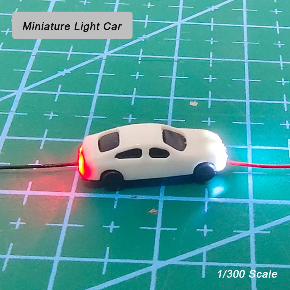 

1:300 Scale Miniature Light Car Model 12v Led ABS Plastic Toys Architecture Building Layout Diy Modelling for Diorama 1 Piece