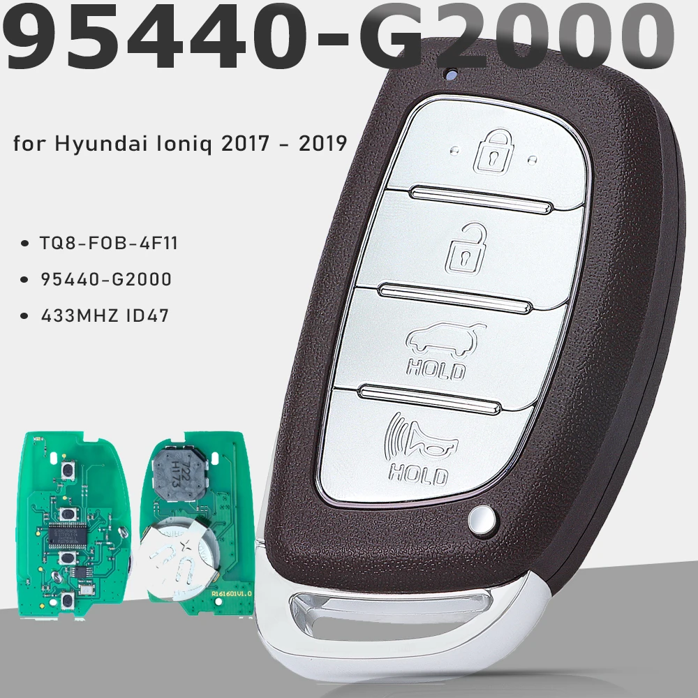

KEYECU 95440-G2000 TQ8-FOB-4F11 Умный дистанционный ключ без ключа Go Proximity FOB FSK 433 МГц ID47 для Hyundai Ioniq 2017 2018 2019
