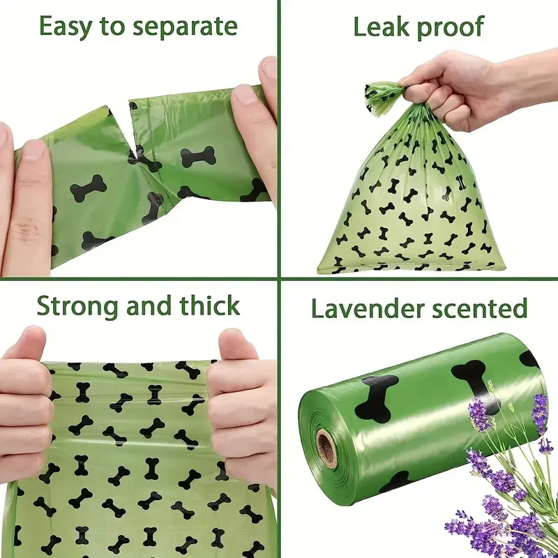 30/60/90/120pcs Dog Poop Bags,Durable Leak Proof Pet Waste Bag Pet Garbage Bags For Outdoor Walking Biodegradable pet waste bags