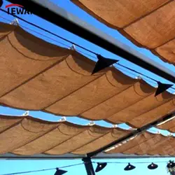 Thicken Coffee Color Telescopic Wave Sun Shade Net Home Courtyard Pavilion Glass Room Canopy People Protection Sunshade Net