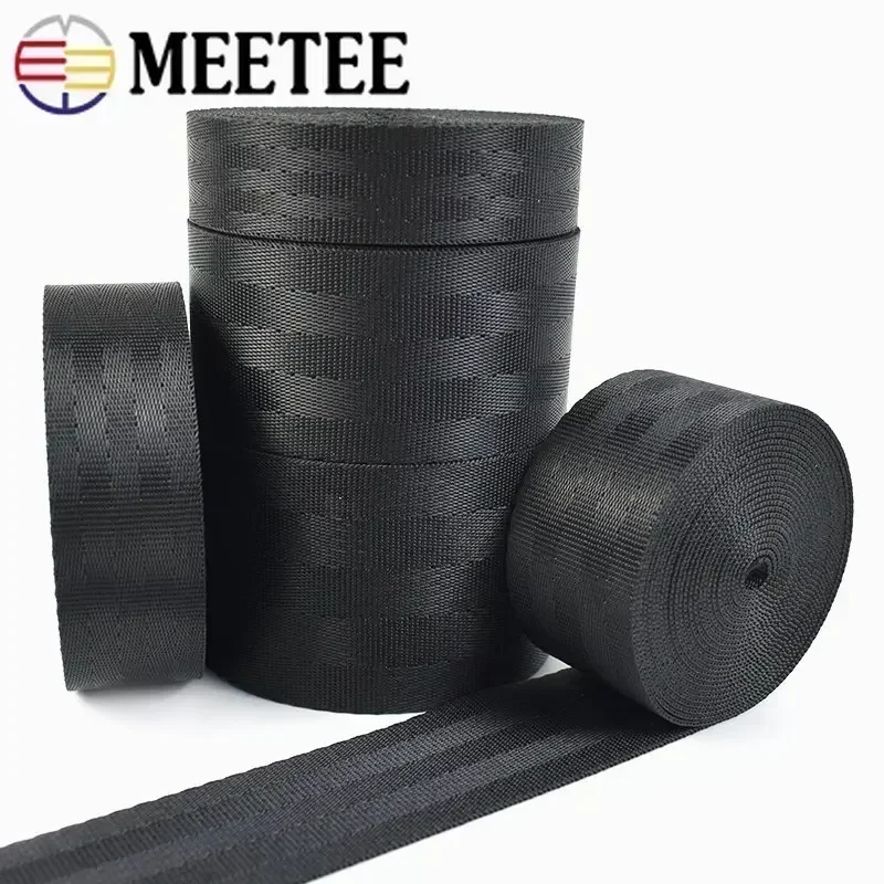 20/30Meters 20/25/32/38/50mm Black Nylon Webbing Tape Backpack Strap Seat Belts DIY Pet Collar Ribbon Band Sewing Accessories