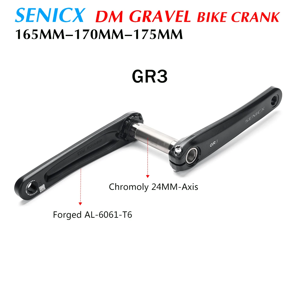 SENICX GR2/GR3 Road Cyclocros Aluminum Crank  165/170/175mm  for Road Folding Bike