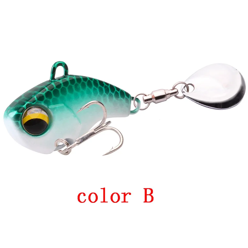 New Metal Vib Rotating Spoon Wobbles Vibration Fishing Lures for Pike Bass Winter Jigs Spinner Hard Baits Pesca Fishing Tackle