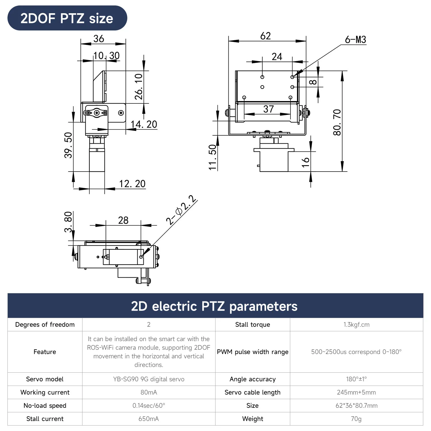 Yahboom AI Visual Recognition ROS-WiFi Camera Module With ESP32-S3 Chip Support Wireless Video Transmission for ROS2 Robot Car