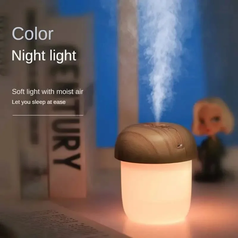 Cute Mushroom Humidifier USB Humidifier   Baby Car Office Air Humidifier 250ml  Humidifier With Night Lights