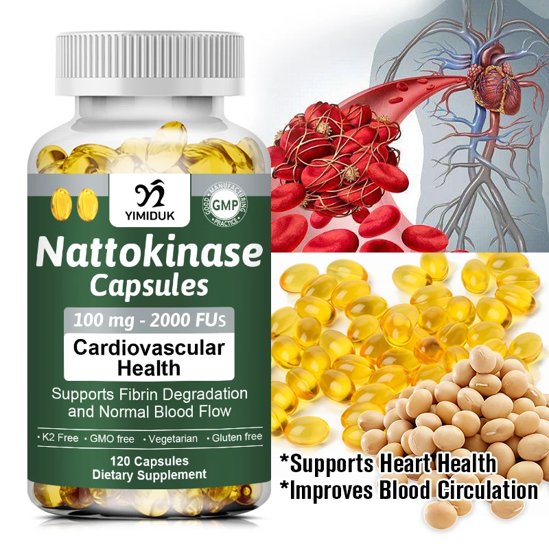 Naturally Organic Nattokinase Capsules-Serine Peptidase, Super Strong Absorption Gluten Free, Non-GMO