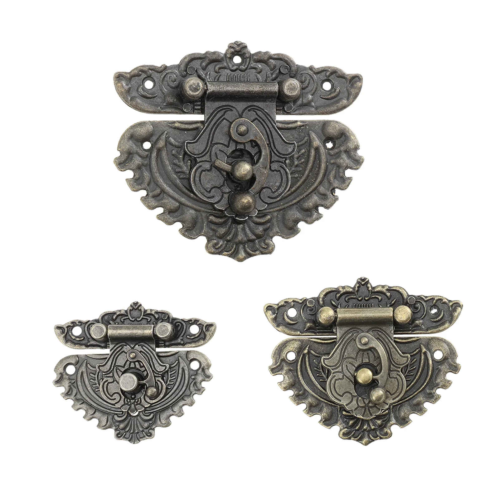 

3 Pcs Wooden Box Lock Latches Zinc Alloy Clasp Hasp Case Chest Hardware Lightweight Durable Excellent Craftsmanship Home Office