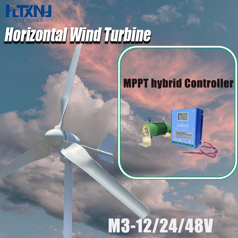 Wind Turbine Generator 10000W With MPPT Hybrid Controller Windmill  Farm Small Wind Generator For Home Use