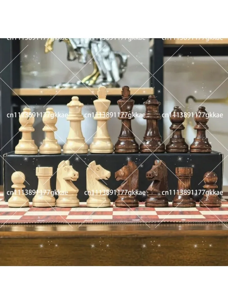 Standard Competition Large Wooden Chess Pieces 3.75 Inch with 2 Extra Queens