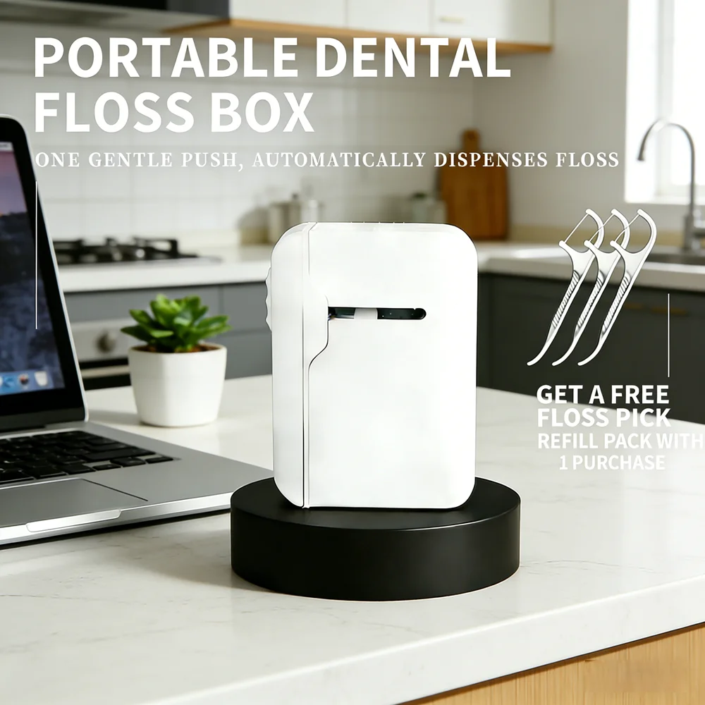 自動ポップアップ式デンタルフロスディスペンサー-80本入り使い捨てフロスピック-ポータブル収納ボックス-口腔ケア-家庭用-旅行用