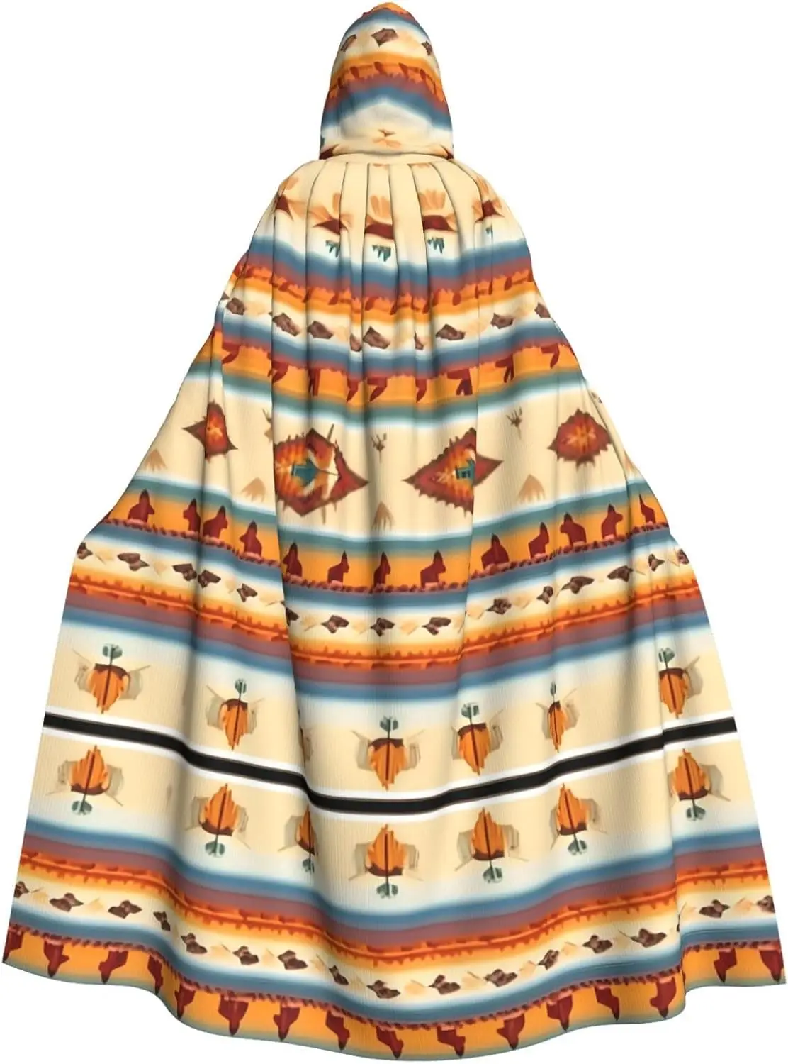 Native American print Adult Hooded Cape Carnival Festival Cape Cosplay Robe Costume party Gothic Carnival