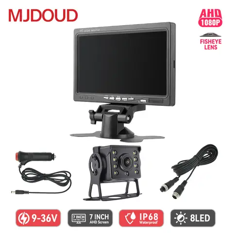 MJDOUD 12-24V AHD 1080P 전면/후면 카메라(모니터 포함) 7