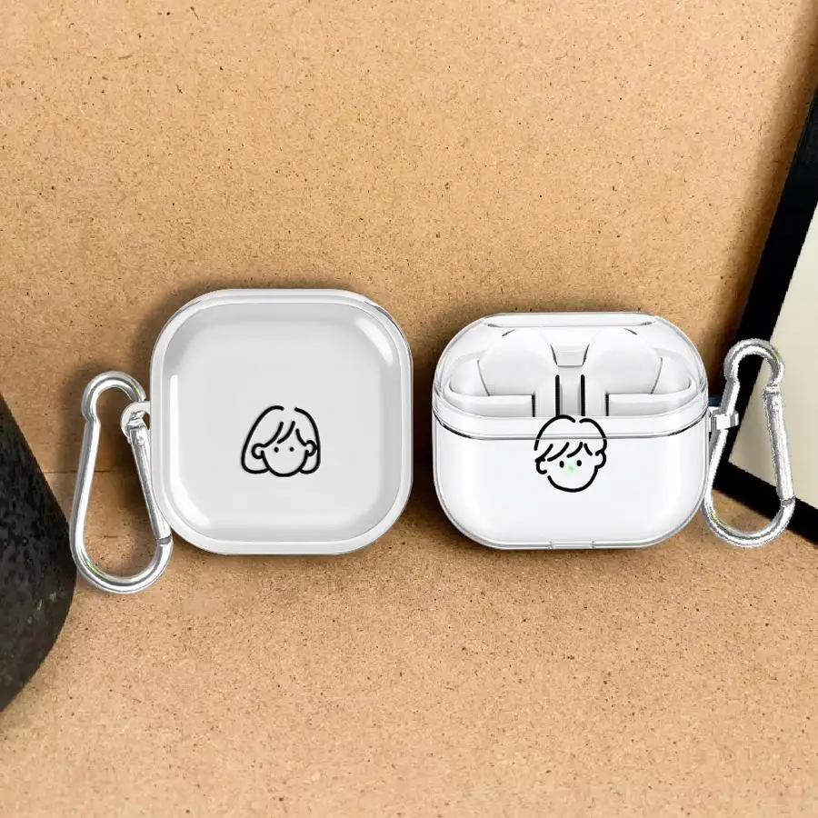 Clear Earphone Cases Cover Case For Samsung Galaxy Buds 2 Live 4 Pro 3 FE 4Pro 3Pro Popular Couple Pairing