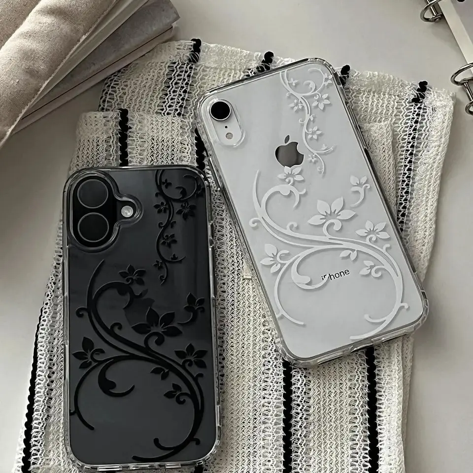 Funda transparente con flor sencilla y moderna para iPhone 17 Air 16 Pro Max 15 14 13 Mini 12 11 Promax 78 Plus, suave y estilo Y2K 3