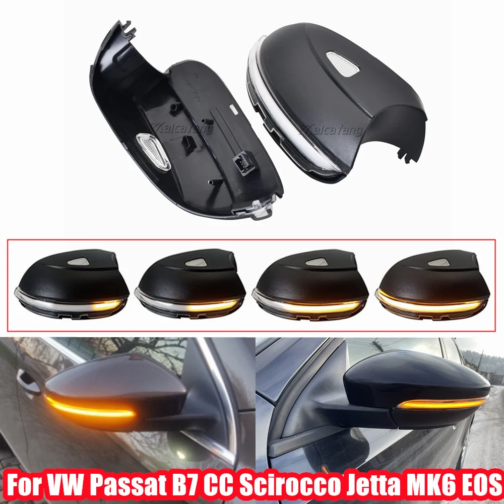 For VW Passat B7 CC Scirocco MK3 Jetta MK6 EOS Beetle R LED Dynamic Turn Signal Blinker Sequential Side Mirror Indicator Light