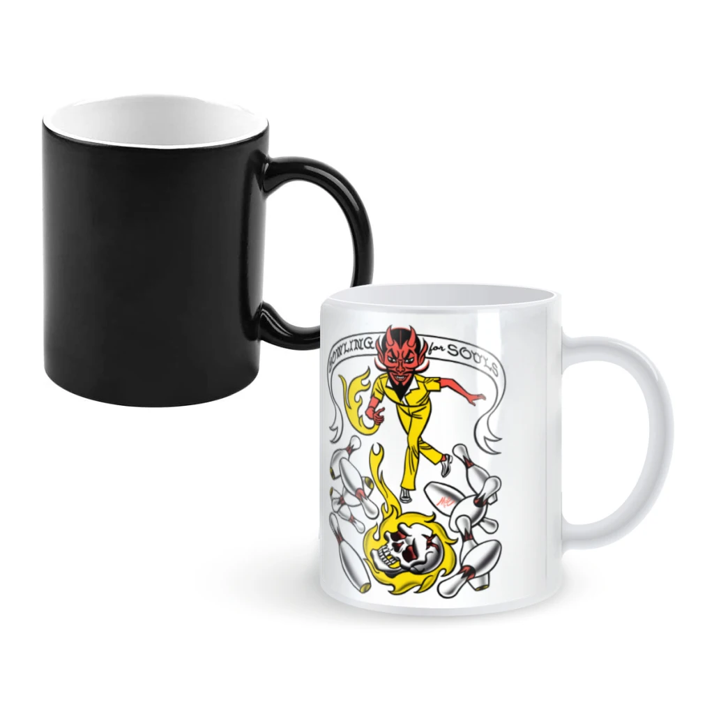 

Bowling For SoulsCoffee Mugs And Mug Creative Color Change Tea Cup Ceramic Milk Cups Novelty Gifts