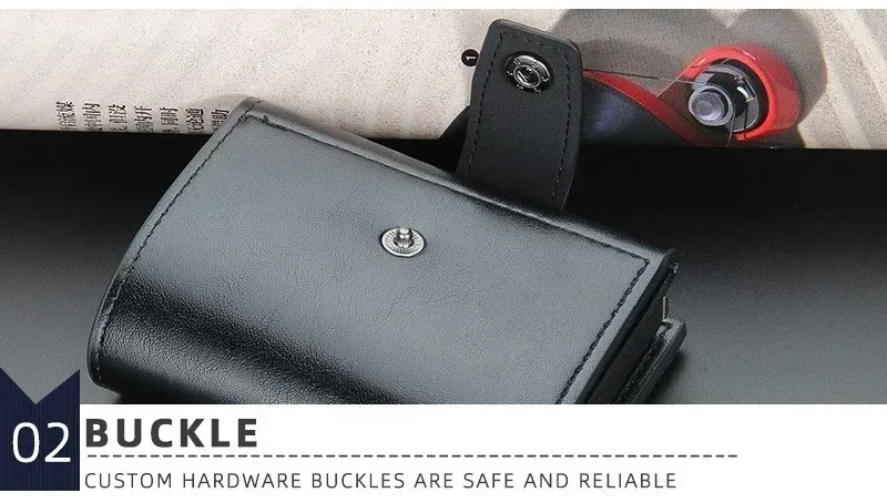 RFID-blockierende Bankkarten-Etuis Luxus-Geldbörsen für Herren Metall-Slim-Thin Minimalistische Kartenhalter Reisebrieftaschen für Männer und Frauen – Detail 23