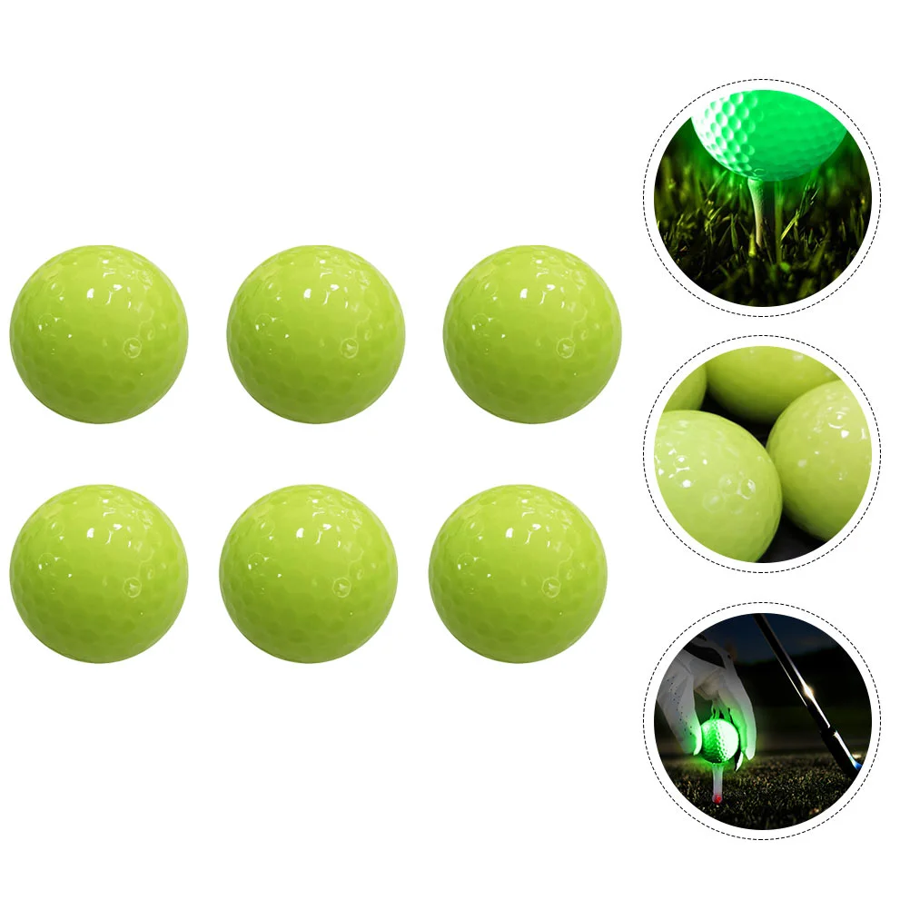 

6 Pcs Golf Fluorescent Ball Golfs Balls Outdoor Luminous Training Night Glow Lighted up