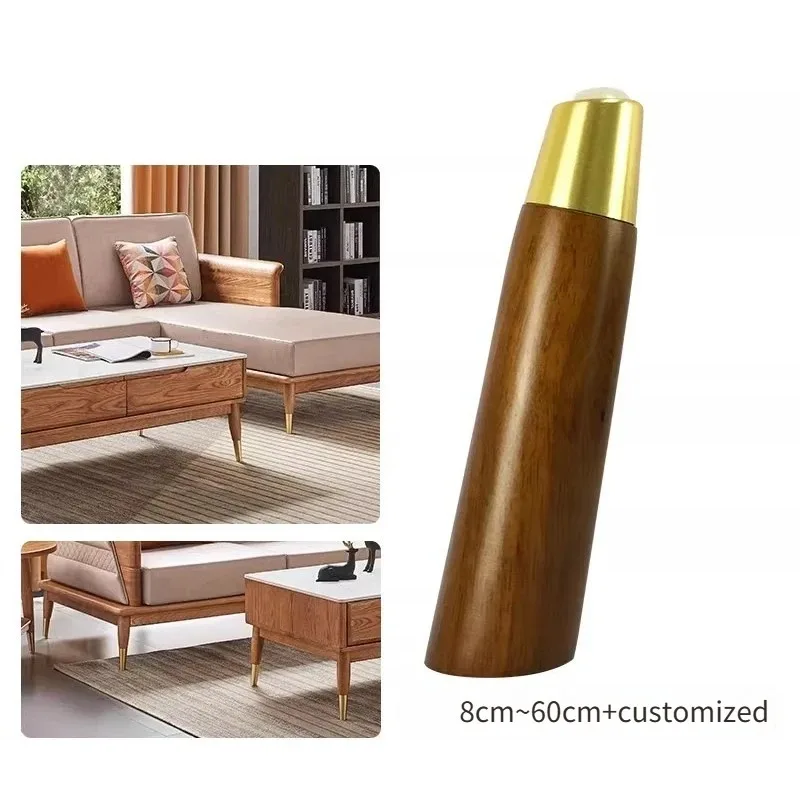 4pcs Chinese Solid Wood TV Cabinet Makeup Table  Light Luxury Sofa Legs Furniture Legs Table Legs Walnut Black and White