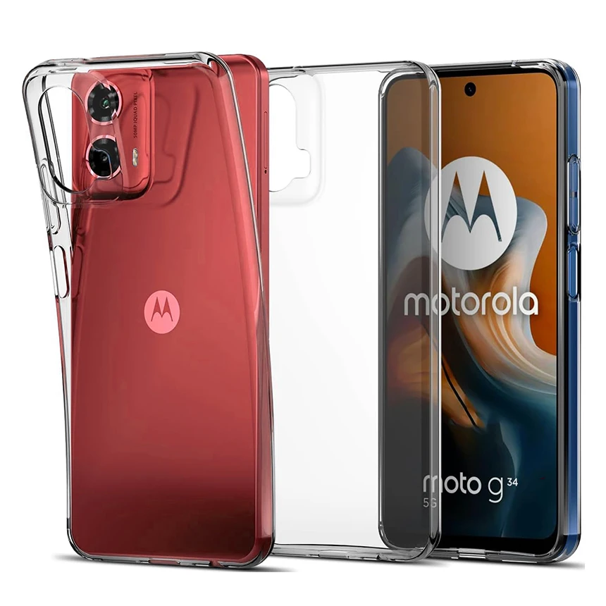 Ultra cienkie silikonowe miękkie przezroczyste etui na Motorola Edge 50 40 30 20 Pro Lite G24 G54 G84 G53 G73 G13 G62 G52 G42 przezroczyste etui