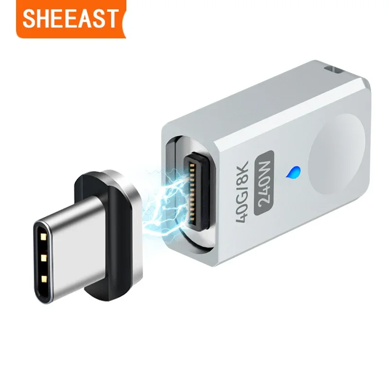 

Магнитный адаптер USB C 24pin для Thunderbolt 3/4, MacBook Pro/Air, Steteam Deck, Quest 2, прямой, 240 Вт, 40 Гбит/с, 8K, 60 Гц