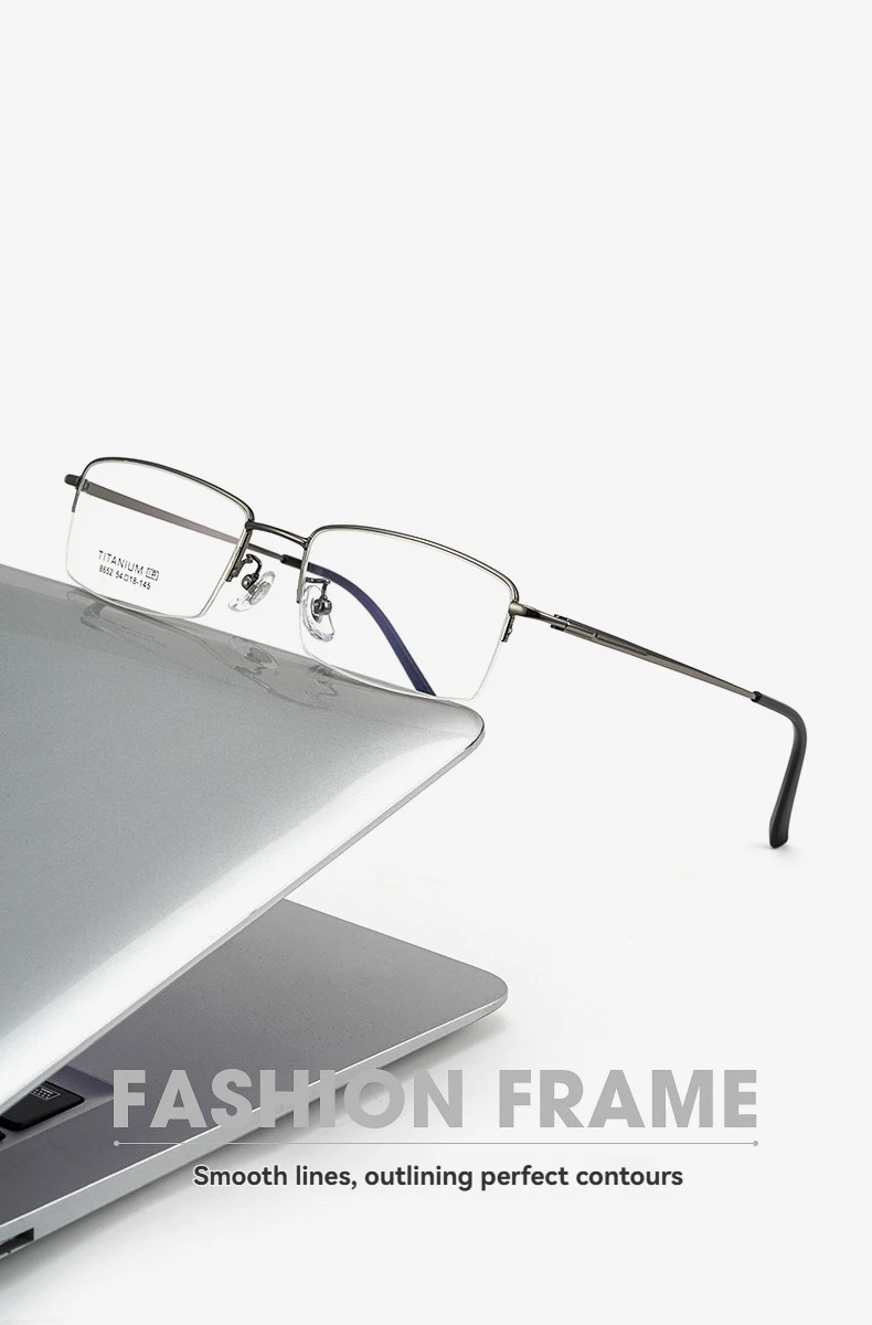نظارات طبية مخصصة خفيفة للغاية من التيتانيوم النقي شبه بدون إطار لقصر النظر إطارات نظارات فاخرة عالية الجودة للرجال والنساء